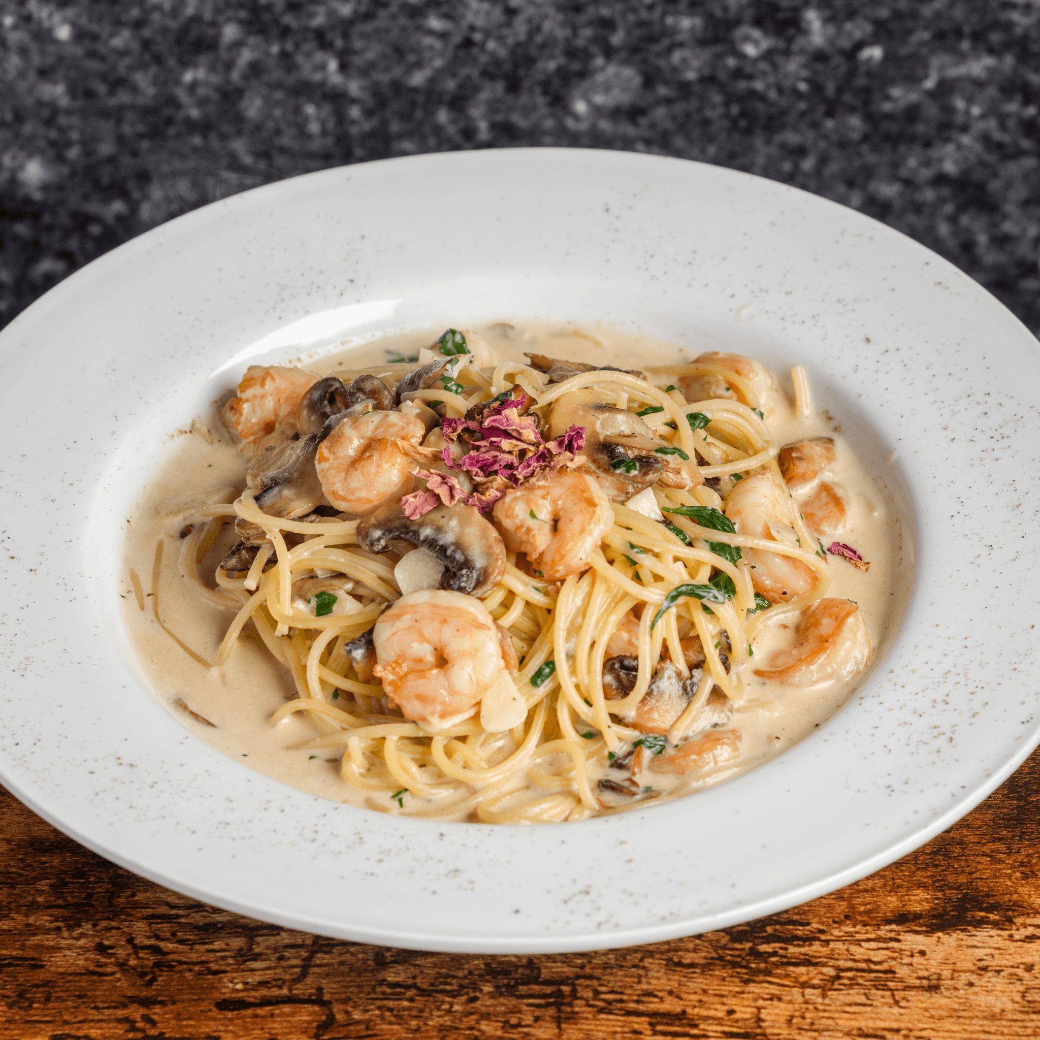 Spaghetti Con Scampi.