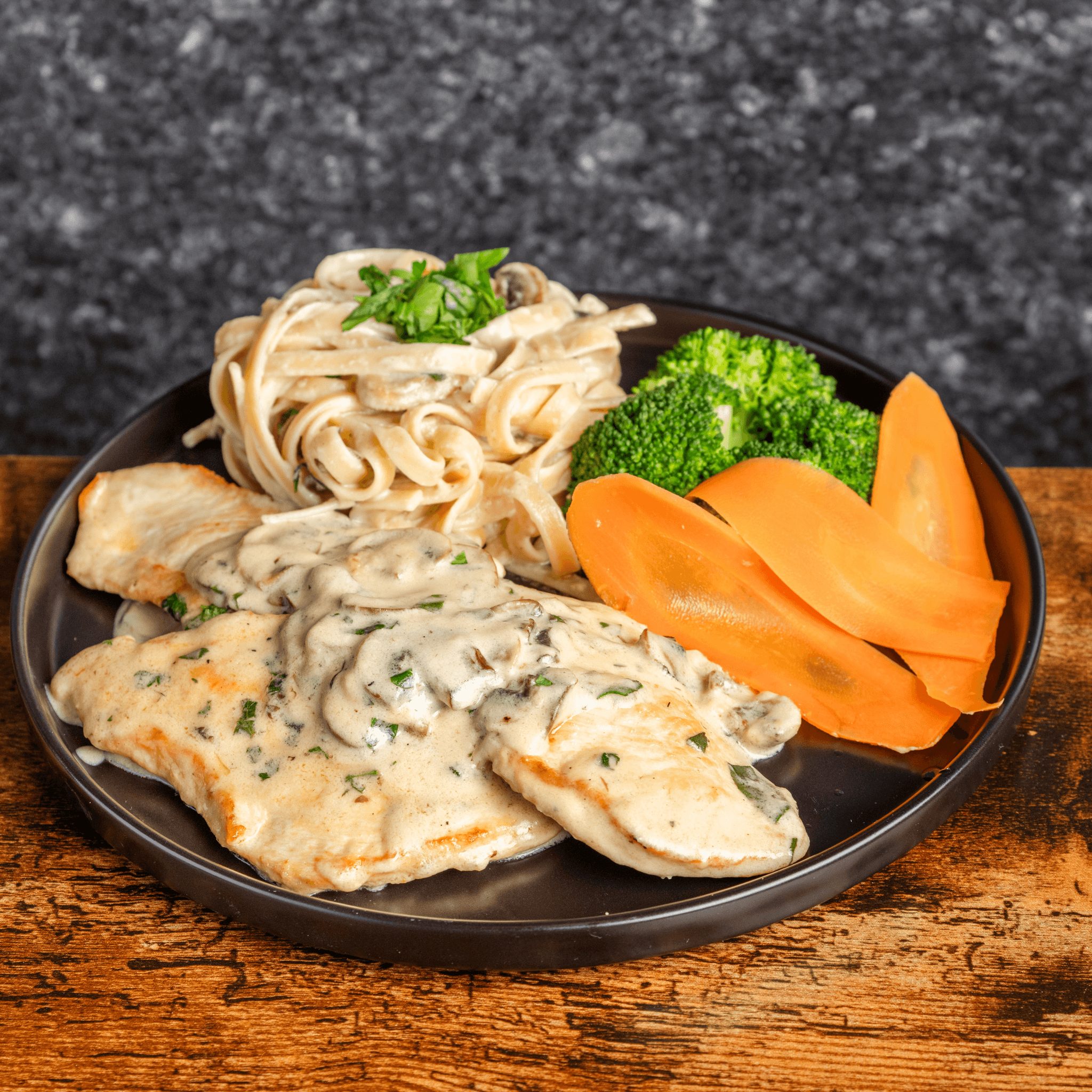 Chicken Cutlet Al Fungi.