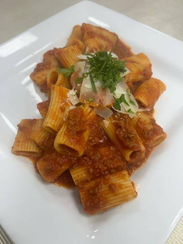 Rigatoni Bolognese.